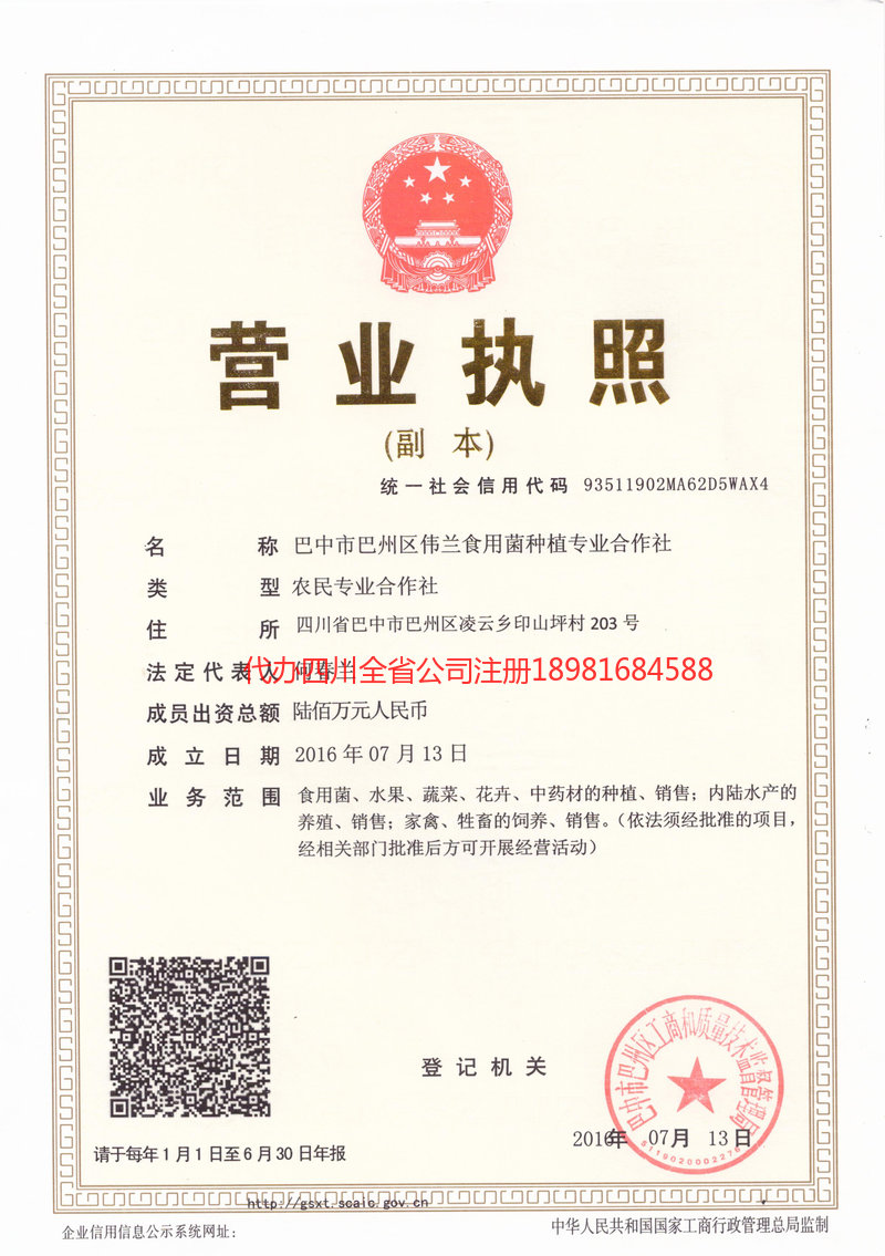 磐石磐石伟兰食用菌种植专业合作社